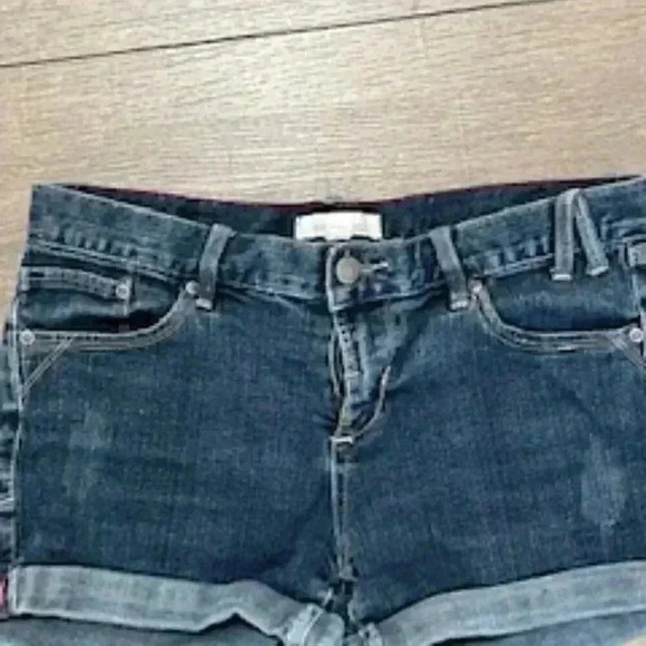 2.1 Denim Jean Shorts Medium Wash Rolled Cuff Women’s Sz 27 - Picture 10 of 11